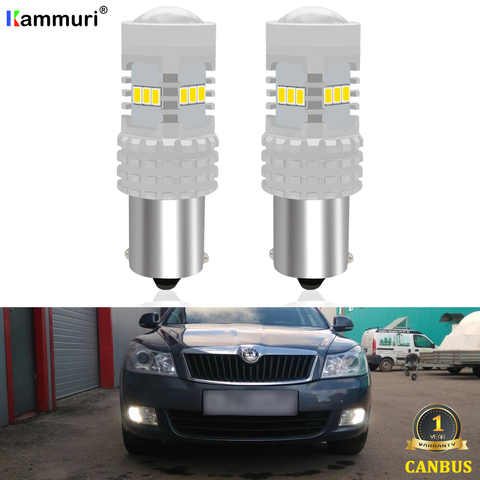 KAMMURI White Canbus P21W LED Bulb For Skoda Superb Octavia 2 MK2 FL 1Z A5 2009 2010 2011 2012 2013 LED DRL Reverse Lights Lamps ► Photo 1/6