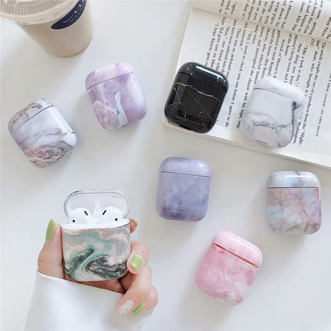 Luxury Marble Case For Original Apple Airpods 1 2 Case Hard Cover For Airpods Case Cover For Air pods 2 Airpod Etui Cover - Price history & Review | AliExpress Seller -