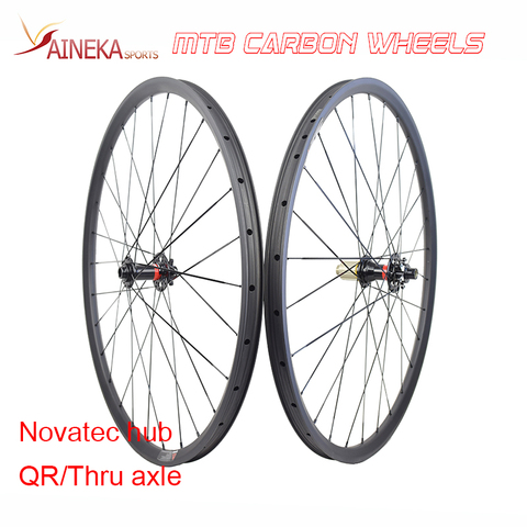 27.5er(650B) or 29er 23mm deep 27mm wide full carbon fiber mountain bike wheels Hookless Rim MTB carbon wheelset ► Photo 1/3