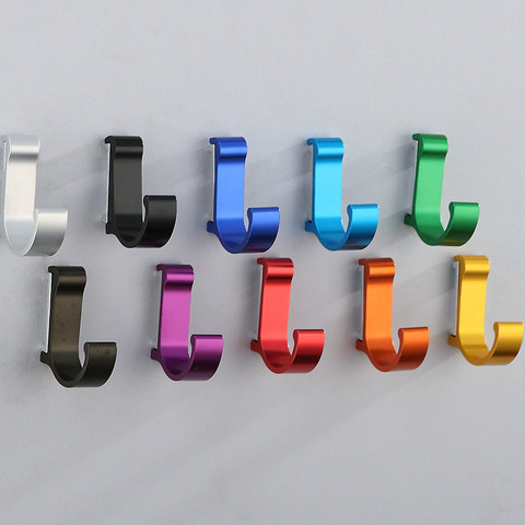 Space Aluminum Candy Color Wall Mounted Towel Hook Clothes Coat Robe Key Bag Hook Decorative Kitchen Bathroom Hooks ► Photo 1/6