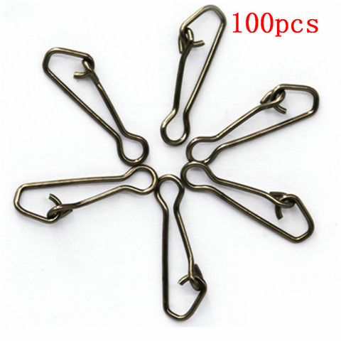 100pcs/lot QL Hooked Swivels Snap Stainless Steel Sea Fishing Tackle Hook Lure Connector Fishing Swivel Snap Pin Fishhooks ► Photo 1/6