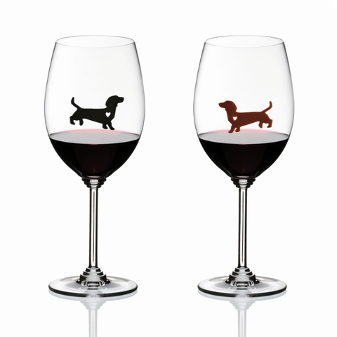 Set of 12 Reusable dachshund dog and Kitty cat Silicone Sticky Wine Glass Charm Markers ► Photo 1/5
