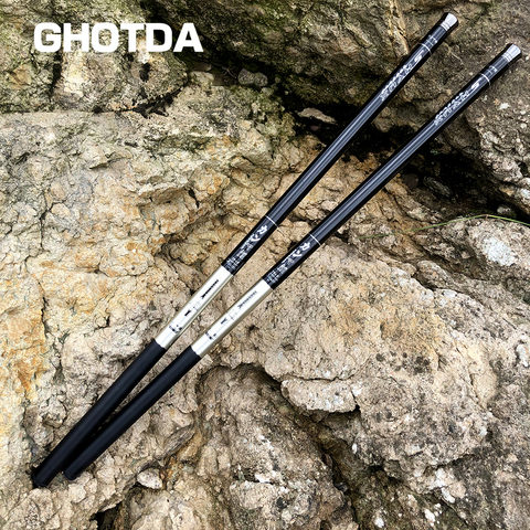 NEW Ultralight SuperHard 3.6/4.5/5.4/6.3/7.2M Stream Hand Pole Carbon Fiber Casting Telescopic Fishing Rod Fish Tackle ► Photo 1/6