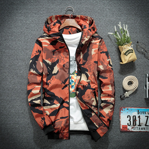 Male Windbreaker Men Clothing Jackets Clothes For Men Streetwear Autumn Winter Jackets Men Camouflage Hooded Coats Casual Zipper ► Photo 1/6