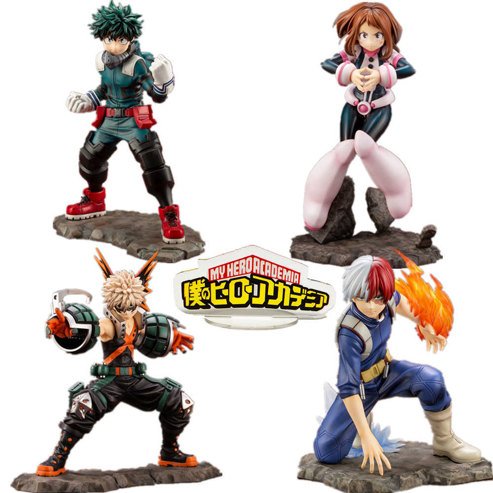 Buy Online My Hero Academia Bakugou Izuku Todoroki Shoto Uraraka Artfxj Pvc Action Figure Toys Boku No Hero Academia Anime Figurine Toy Alitools