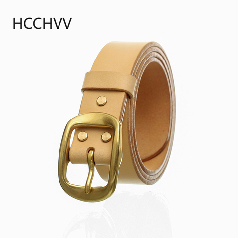 Handmade belt buckles for men thick natural vegetable tanned leather leather Pin buckle mens waist belt men's belt gifts for men ► Photo 1/5