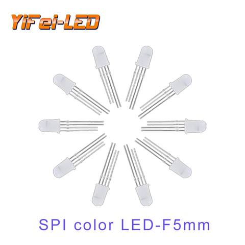 LED full color built-in direct lamp bead yf923 apa106 ws2818 F8 F5 straw hat lamp bead RGB 5V ► Photo 1/6