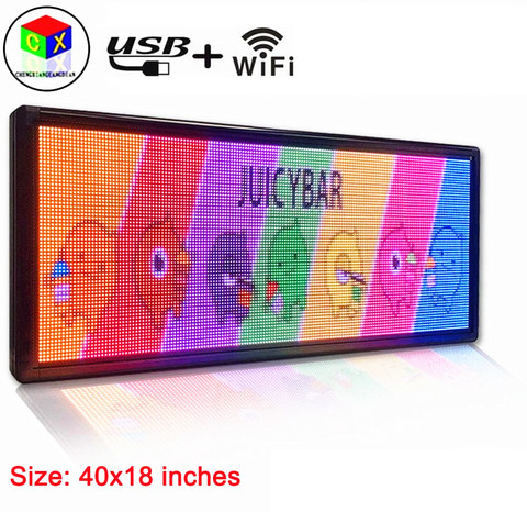 Outdoor p6  full color LED sign 40''x18'' support scrolling text LED advertising screen / programmable image video LED display ► Photo 1/6
