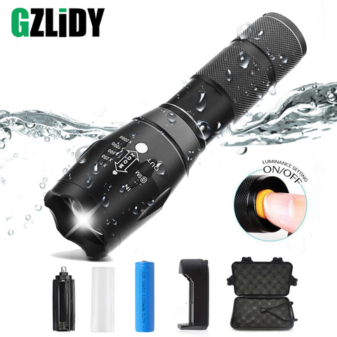 Led flashlight Ultra Bright torch T6/L2/V6 Camping light 5 switch Modes Waterproof Zoomable Bicycle Light  use 18650 battery ► Photo 1/6