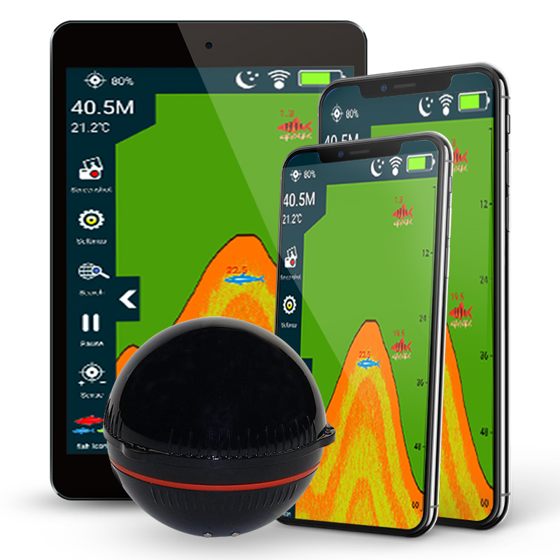 Wireless Portable Fish Finder 45M/135FT Sonar Depth Sounder Alarm