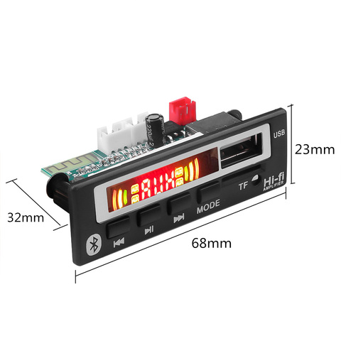 Bluetooth V5.0 MP3 Player Stereo Wireless Receiver 5V 12V Mp3 Decoder Board Car FM Radio Module TF USB Audio Adapter ► Photo 1/6