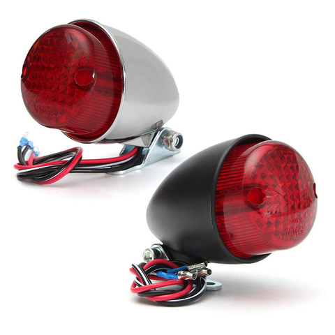 Universal 12V Motorcycle Rear Light LED Retro Metal Rear Brake Light Refitted Rear Tail Light Tail Brake Stop Running Light ► Photo 1/6