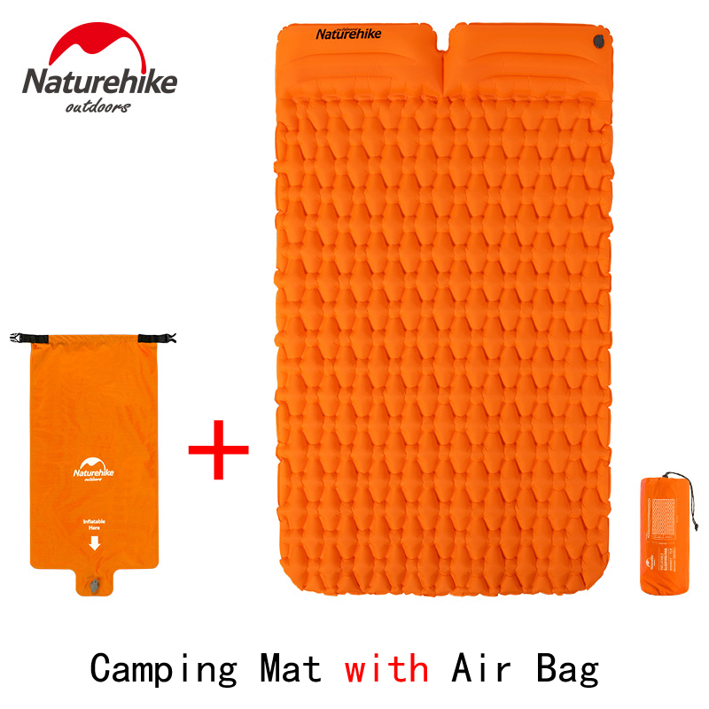 2 Person Inflating Air Mat  Air Bag Outdoor Double Sleeping Pad Camping Mattress