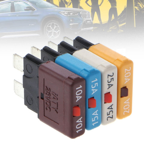 10-25A Circuit Breaker Blade Fuse 28V Resettable  Manual Reset Fuse Adapter for Car Truck Boat Marine Car Insert Protector ► Photo 1/6