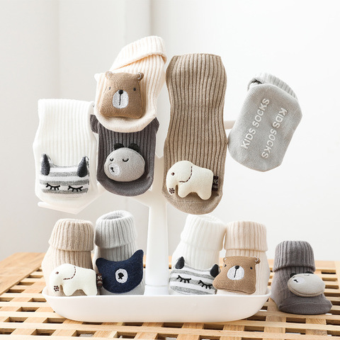 Autumn Winter Soft Cotton Baby Girls Socks Newborn Cartoon Animal Baby Socks Infant Baby Boy Socks Anti Slip Floor Sock Spring ► Photo 1/6