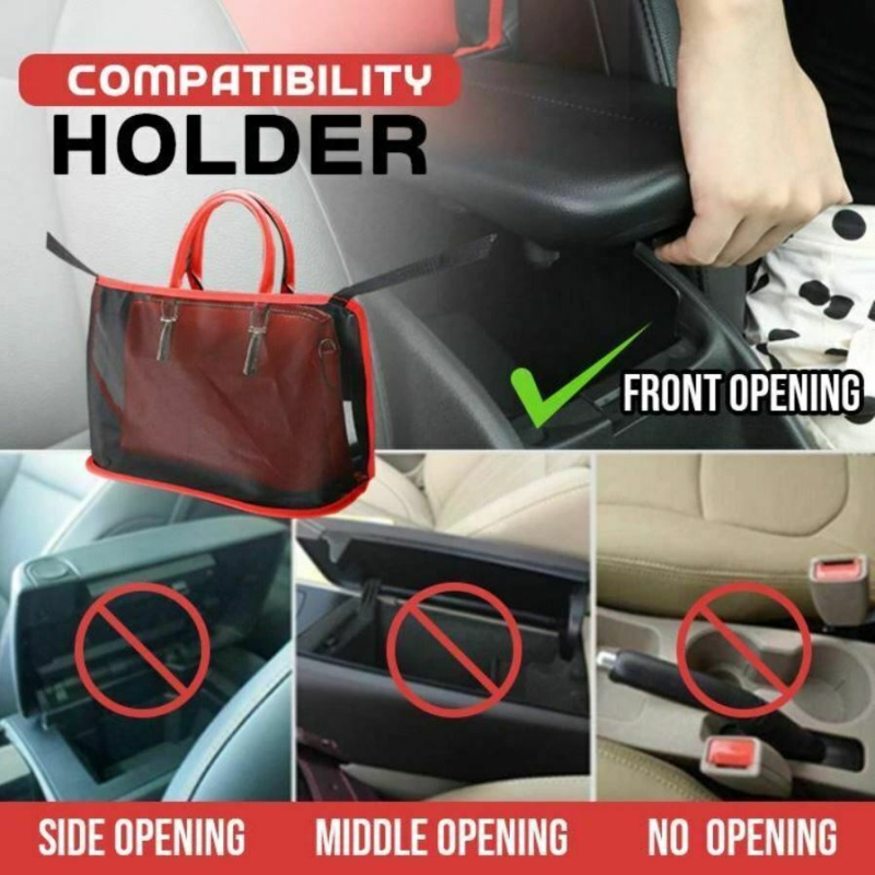 Advinced Car Net Pocket Handbag Holder Organizer Seat Side Storage Mesh Net Bag 