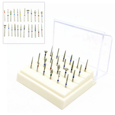 24Pcs FG1.6mm Dental Diamond Burs Set For Porcelain Shouldered Abutment Polishing Lab Equipment For High Speed Handpiece ► Photo 1/6