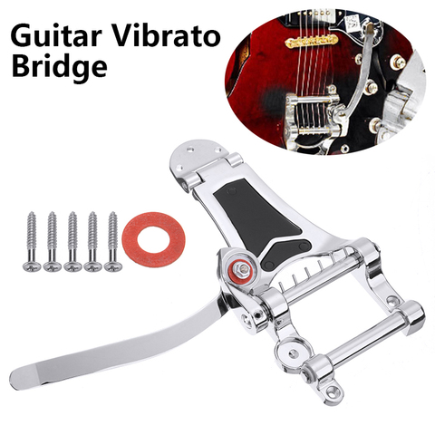 Silver Chrome Tremolo Vibrato Tailpiece Bridge Replacement Electric Guitar Parts Hollow Body Guitar Musical Instruments Parts ► Photo 1/6