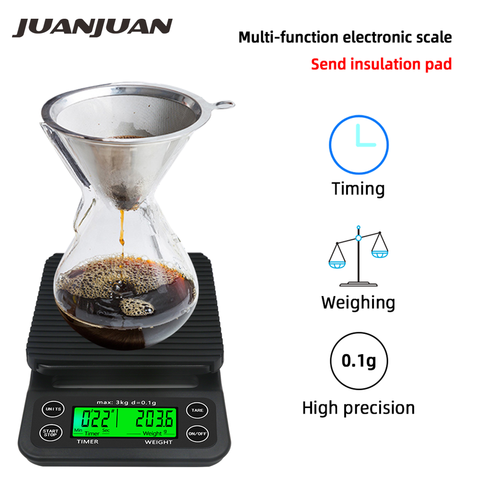 3kg/0.1g  5kg/0.1g Digital Coffee Scale with backlight  with Timer High Precision LCD Electronic Scales Weighing Tools 40% off ► Photo 1/6