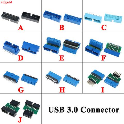 cltgxdd 1pcs USB 3.0 90 /180 degree 20pin 19pin male connector motherboard chassisplugged plate IDC 19 p 20 p connector socket ► Photo 1/6