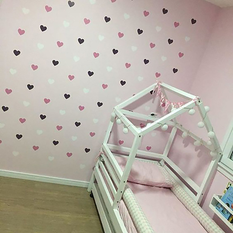 Hearts Wall Stickers Baby Girl Wall Decals for Kids Room Bedroom Living room Home Decoration DIY Stickers Nursery Room Stickers ► Photo 1/6