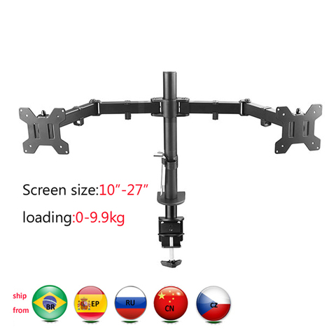 DL-MS02 Desktop Clamping Full Motion 360 Degree Dual Monitor Holder 10