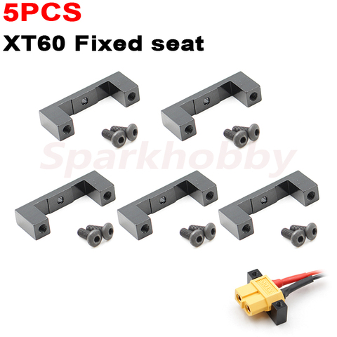 5PCS XT60 Plug Fixed base Bracket Mount Seat Plug Holder Base with Screws  CNC Craftsmanship Aluminum Alloy for RC Drone ACCS ► Photo 1/6