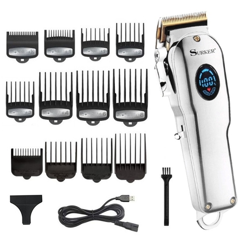 cordless powerful hair clipper professional barber hair trimmer LCD electric men hair cutter machine usb rechargeable haircut ► Photo 1/6