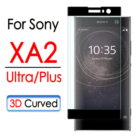 For Sony XA2 Protective Glass on XA2 Ultra Plus Screen Protector 3D Full Cover X A 2 XA2Plus XA2Ultra Armor Tempered Glas Film ► Photo 1/6