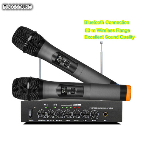 Flagsound S-16 UHF Wireless Microphone  Metal Dynamic Mikrofon home theater system computer loudspeaker Smart TV Extra Wired Mic ► Photo 1/6