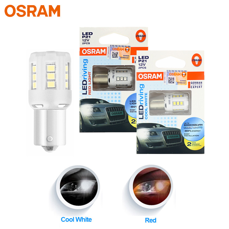 OSRAM LED P21W BA15s Signal Light LEDriving SL 7456 S25 1156 382 LED Car  Fog Bulb Brake Position Stop Lamps Red Cool White 2PCS - Price history &  Review