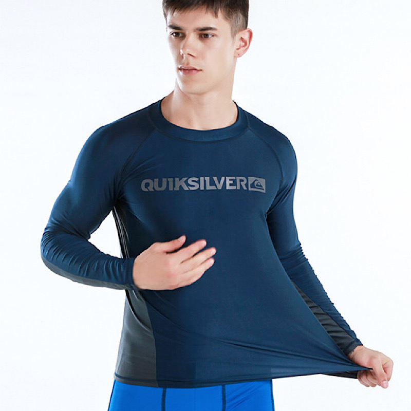 Mens Rash Guard Zipper Jacket Quick-Dry UV Protection Surf Windsurf Swimsuit 