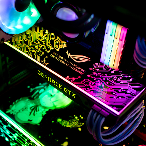Case Side GPU Backplate Panel Chassis light board For PC decoration Customization 5V ARGB/ 12V RGB/ Molex Colorful MOD DIY ► Photo 1/6