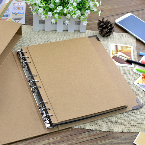 30Pages Blank/Loose-leaf Photo Album Scarpbook Handmade/Wedding/DIY/Self-Adhesive/Paper Photo Album Cover Kraft Album For Photos ► Photo 1/6