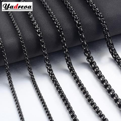 Stainless Steel Necklace Chain Waterproof Round Black Chain Chain Men And Women Gift Jewelry 2mm-5mm Width ► Photo 1/3