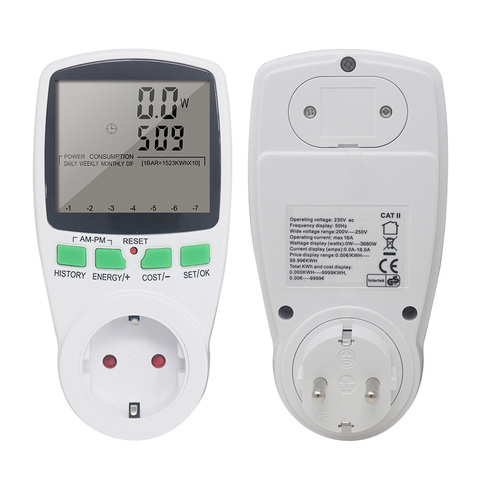 AC Power Energy Meter Digital Wattmeter Monitor Electricity Cost Power Consumption Watt Energy Meter Socket Analyzer ► Photo 1/6