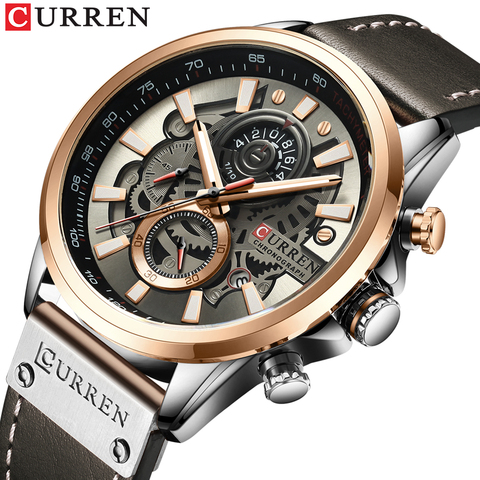 CURREN Watch for Men Top Brand Luxury Chronograph Sport Mens Watches Leather Quartz Clock Male Wristwatch Relogio Masculino ► Photo 1/6
