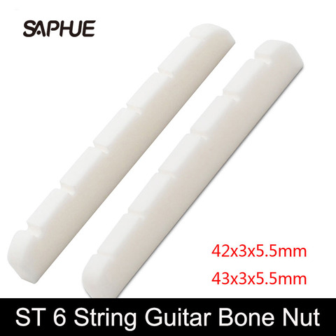 Bone Electric Guitar Bridge Nut 42mm/43mm Bone Bridge Nut for 6 Strings ST Electric Guitar Guitarra Accessories ► Photo 1/5