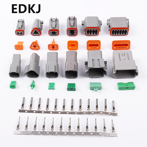 1set Deutsch DT06 DT04 Car Waterproof Connectors Male and Female Butt Plug  2 3 4 6 8 12 Pins 22-16AWG ► Photo 1/6