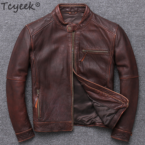 100% Genuine Leather Jacket Men Clothes 2022 Autumn winter Real Fit Cow Leather Jackets Plus Size 4XL Coat Jaqueta De Couro 094B ► Photo 1/6
