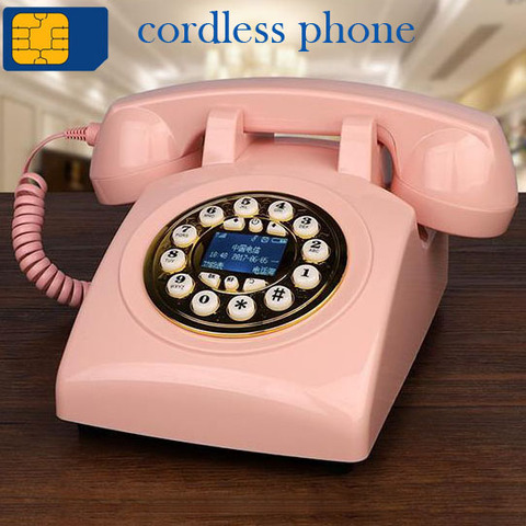 radiotelephone 900MHz 1800MHz GSM SIM Card Fixed antique Phone cordless  retro Wireless Telephone home office hotel red black ► Photo 1/6