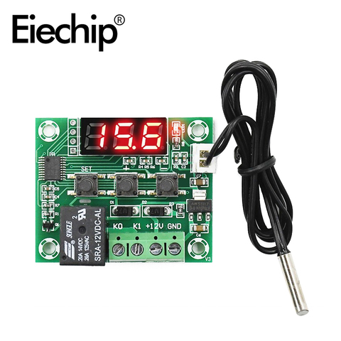 W1209 Thermometer with Waterproof probe 12V for arduino, DIY electronic thermostat LED Digital DC temperature module ► Photo 1/5