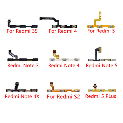 New  Power Volume Button Switch On Off Button Flex Cable For Xiaomi Redmi 3 3S 3X 4A Note 2 3 4 5 Pro 4X S2 ► Photo 1/6