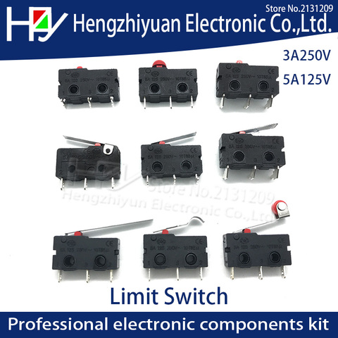 Hzy Mini  Micro Switch Roller Lever Arm SPDT Snap Action LOT 3A 250V AC 5A 125V NC-NO-C With Pulley 3 Feet Stroke Limit Switch ► Photo 1/6