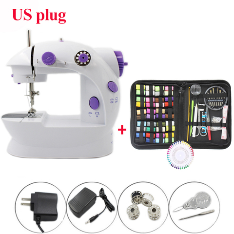 Portable Electric Mini Sewing Machine For Home Hand Machine To Sew 110/220V Speed Adjustment With Light Handheld Sewing Machine ► Photo 1/6