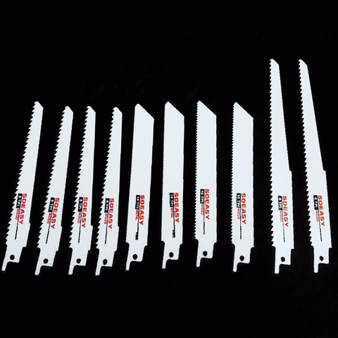 Realmote 10pcs Saw Blades Set Carbide Woodworking Wood Fibreboard Metal Cutting Reciprocating Power Tools Accessories ► Photo 1/6