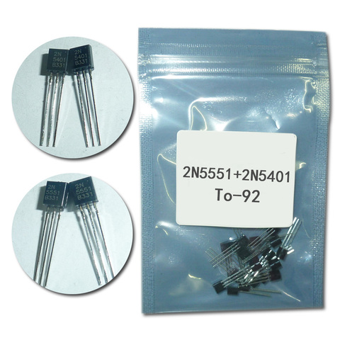 50pcs/lot Transistor DIP 2N5551 2N5401 5551 5401 TO-92 (25PCS* 2N5401+25PCS* 2N5551 ) ► Photo 1/1