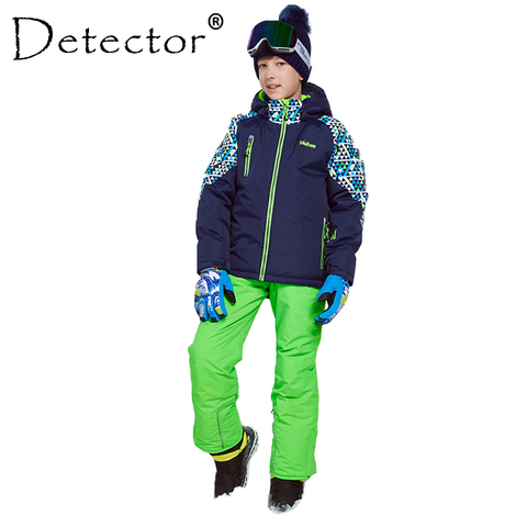 Detector Winter Ski Suit Thicken Boys Clothing Outdoor Set Snowboard Jacket Pants Winter Twinset Suitable -20-30 degree ► Photo 1/6