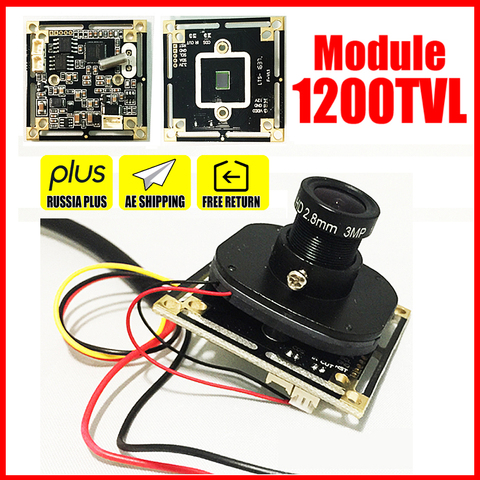 1200TVL CMOS HD CCTV CAMERA FH8510+3005 board chip module Finished Monitor ircut+2.8mm lens+cable product development service ► Photo 1/6