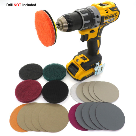 DIY Car Lights Kit Polishing Restoration Car Headlights Repair Set Car Care Sanding Discs Pad M16 Drill Adapter No Drill(21Pcs) ► Photo 1/6